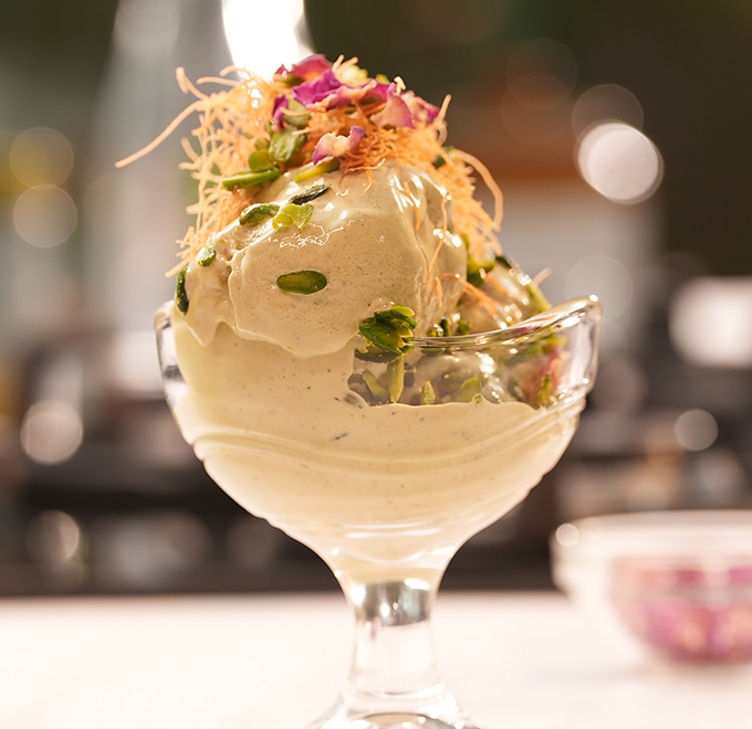 Pistachio Ice Cream with Kunafa 